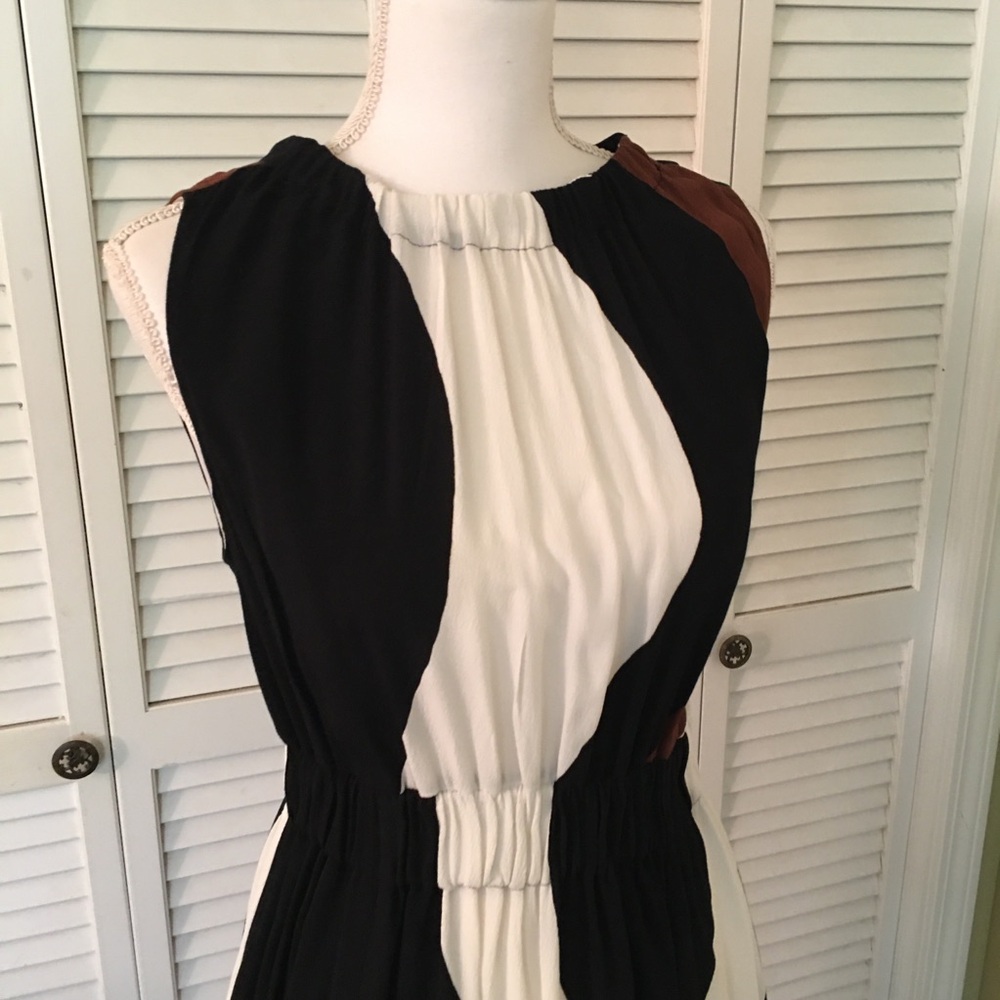 Kate Spade New York Elegant Rio Black, White, and Brown Women's Crepe Dress - Picture 6 of 9